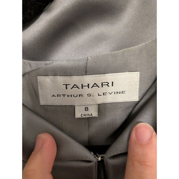 Tahari ASL Silver Blazer Size 8 holiday party quiet luxury office - Picture 3 of 9